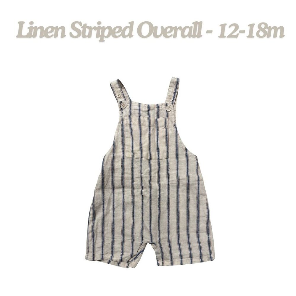 Zara Kids Linen Striped Overall - 12-18m